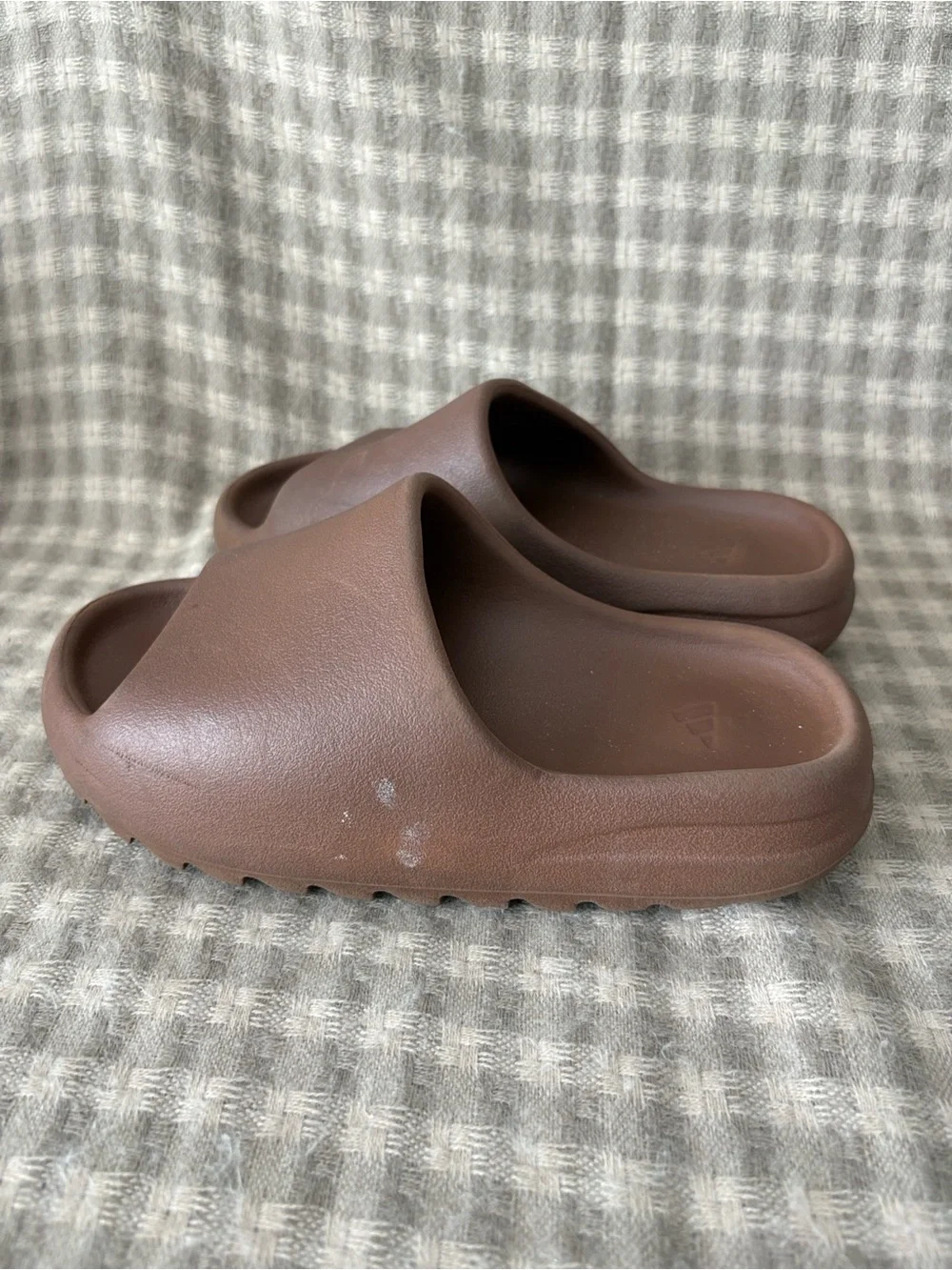 ADIDAS YEEZY FLAX BROWN SLIDES KIDS 5